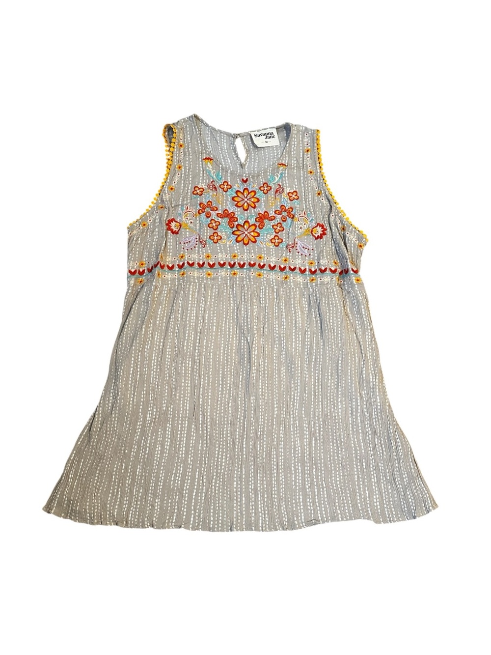 Savanna Jane Size 3X Mini Tunic Dress Floral Embroidered Boho Casual Travel